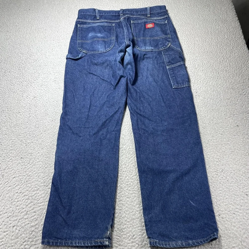 Dickies Jeans Mens‎ 34x34 Blue Relaxed Fit Straight Leg Denim Carpenter
